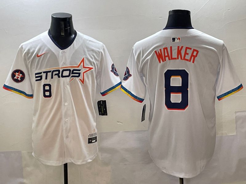 Men Houston Astros #8 Walker White Four generations Joint Name 2025 Nike MLB Jersey style 5